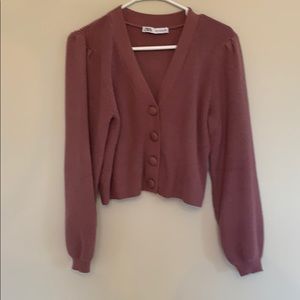 NWOT Zara purple cardigan size small